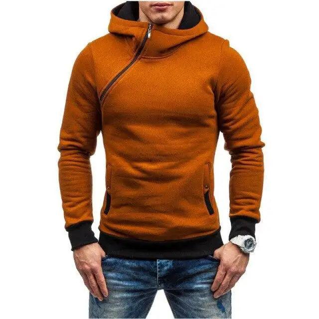 Slim Fit Men's Jacket Male Hip Hop Jackets Men's Hooded Pullover Jackets Diagonal Jackets Thicken Sports Outdoor Clothing Black  Collar Stylish Jacket For Men Classic Design Warm Winter Jackets For Men Stevvex
