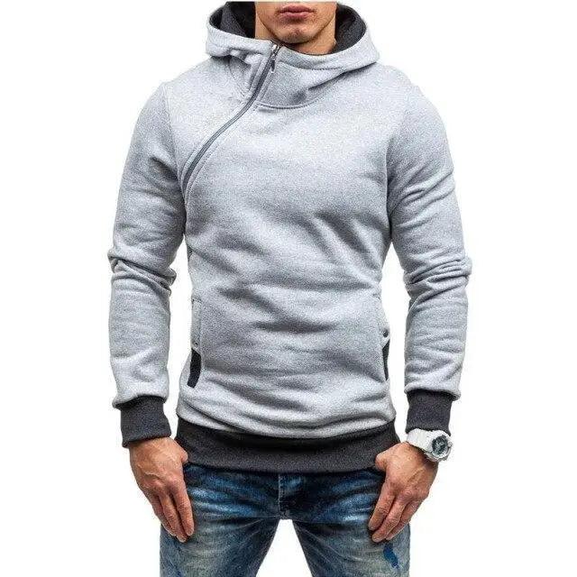 Slim Fit Men's Jacket Male Hip Hop Jackets Men's Hooded Pullover Jackets Diagonal Jackets Thicken Sports Outdoor Clothing Black  Collar Stylish Jacket For Men Classic Design Warm Winter Jackets For Men Stevvex