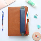 Slim Leather Unique Design Pencil Case Book Holder Pouch With Elastic Band For Notebook Fashion School Pen Case Stevvex