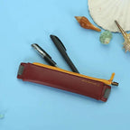 Slim Leather Unique Design Pencil Case Book Holder Pouch With Elastic Band For Notebook Fashion School Pen Case Stevvex