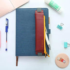 Slim Leather Unique Design Pencil Case Book Holder Pouch With Elastic Band For Notebook Fashion School Pen Case Stevvex