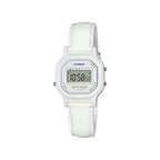 Slim White Women's Digital Watch Leather Style Strap