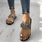 Slippers Women Shoes Summer Sandals Beach Elegant Shiny Flat Slippers Outside Slides Shining Crystal Glitter Slides Cozy Bedroom Slippers Shower Shoes Cute Women Platform Sandals Stevvex