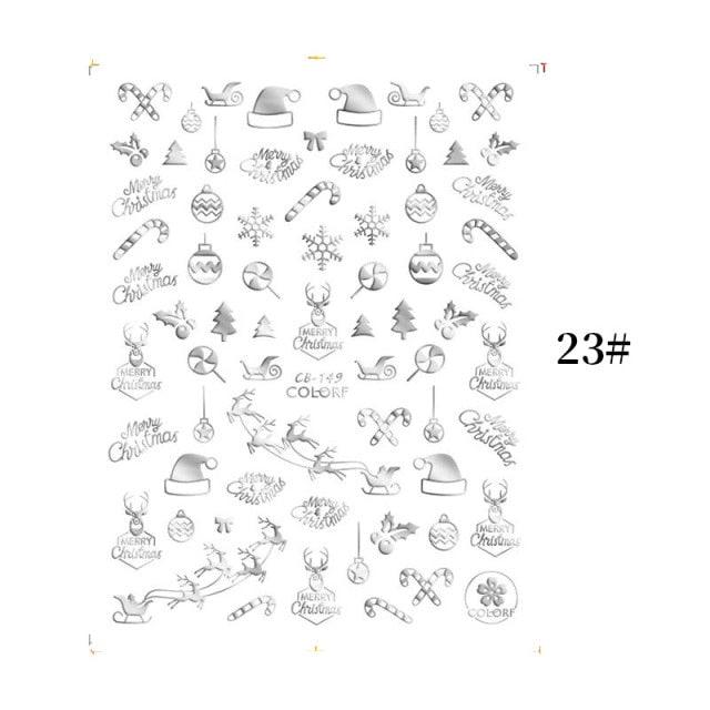 Sliver Bronzing Christmas Slider Nail Art 3D Decals Decoration Snowflake Nail Art Sticker Manicures Transfer Foil Xmas Gift  Nails Snowflake Nail Art Stickers Decals Christmas Nail 3D Self Adhesive Nail Stickers for Acrylic Nails Snowflake Stevvex