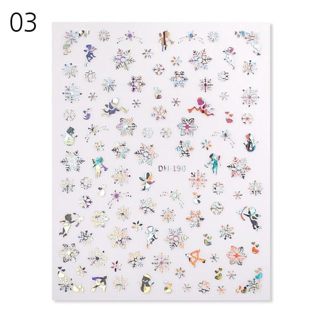 Sliver Bronzing Christmas Slider Nail Art 3D Decals Decoration Snowflake Nail Art Sticker Manicures Transfer Foil Xmas Gift  Nails Snowflake Nail Art Stickers Decals Christmas Nail 3D Self Adhesive Nail Stickers for Acrylic Nails Snowflake Stevvex