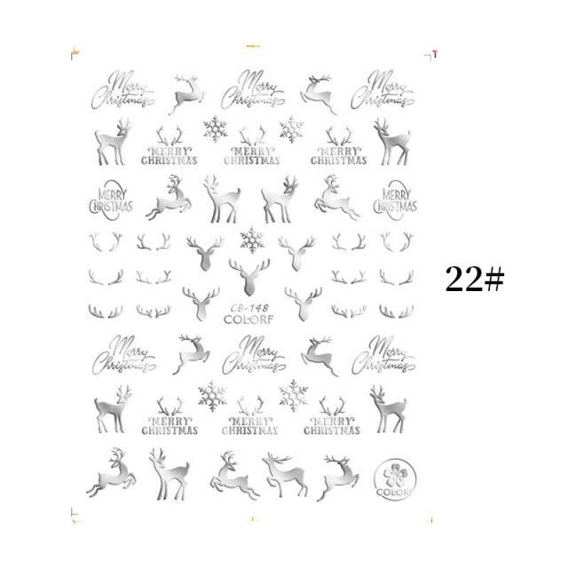 Sliver Bronzing Christmas Slider Nail Art 3D Decals Decoration Snowflake Nail Art Sticker Manicures Transfer Foil Xmas Gift  Nails Snowflake Nail Art Stickers Decals Christmas Nail 3D Self Adhesive Nail Stickers for Acrylic Nails Snowflake Stevvex