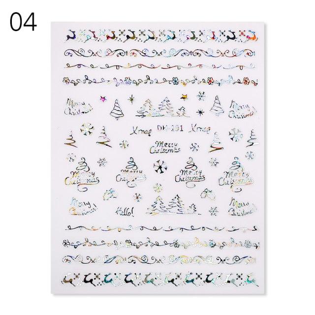 Sliver Bronzing Christmas Slider Nail Art 3D Decals Decoration Snowflake Nail Art Sticker Manicures Transfer Foil Xmas Gift  Nails Snowflake Nail Art Stickers Decals Christmas Nail 3D Self Adhesive Nail Stickers for Acrylic Nails Snowflake Stevvex
