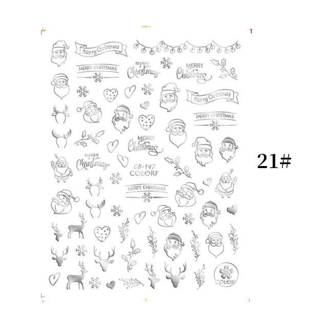 Sliver Bronzing Christmas Slider Nail Art 3D Decals Decoration Snowflake Nail Art Sticker Manicures Transfer Foil Xmas Gift  Nails Snowflake Nail Art Stickers Decals Christmas Nail 3D Self Adhesive Nail Stickers for Acrylic Nails Snowflake Stevvex