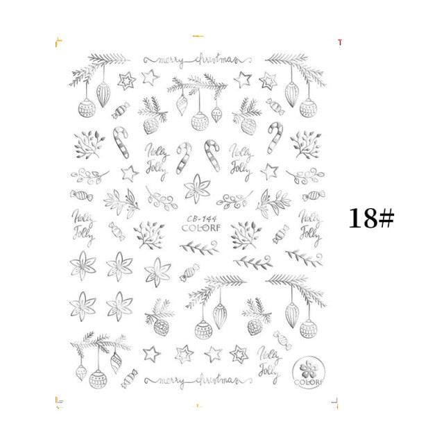 Sliver Bronzing Christmas Slider Nail Art 3D Decals Decoration Snowflake Nail Art Sticker Manicures Transfer Foil Xmas Gift  Nails Snowflake Nail Art Stickers Decals Christmas Nail 3D Self Adhesive Nail Stickers for Acrylic Nails Snowflake Stevvex