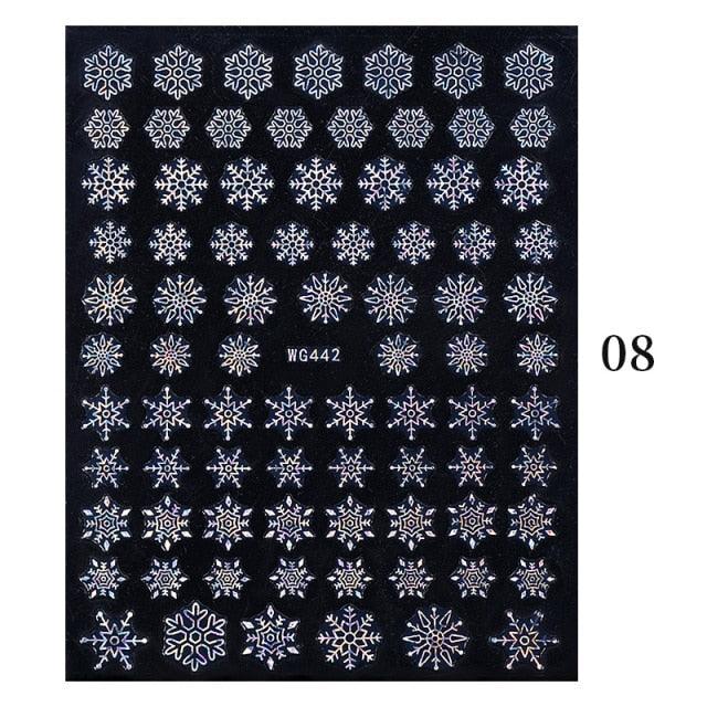 Sliver Bronzing Christmas Slider Nail Art 3D Decals Decoration Snowflake Nail Art Sticker Manicures Transfer Foil Xmas Gift  Nails Snowflake Nail Art Stickers Decals Christmas Nail 3D Self Adhesive Nail Stickers for Acrylic Nails Snowflake Stevvex