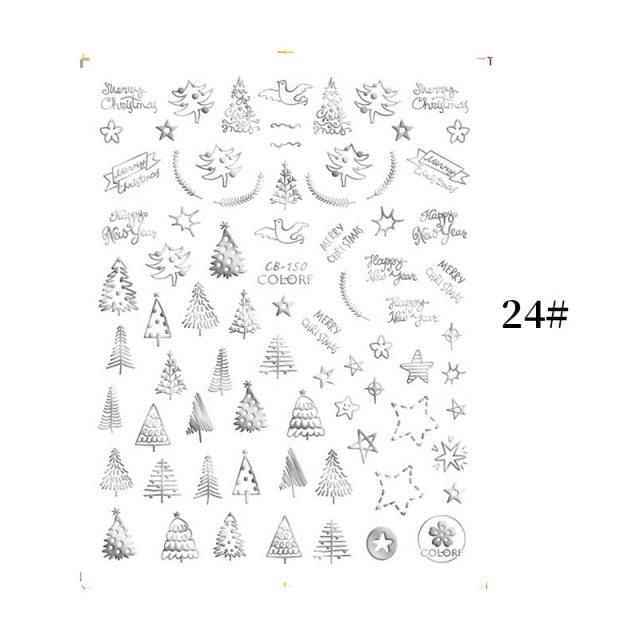 Sliver Bronzing Christmas Slider Nail Art 3D Decals Decoration Snowflake Nail Art Sticker Manicures Transfer Foil Xmas Gift  Nails Snowflake Nail Art Stickers Decals Christmas Nail 3D Self Adhesive Nail Stickers for Acrylic Nails Snowflake Stevvex