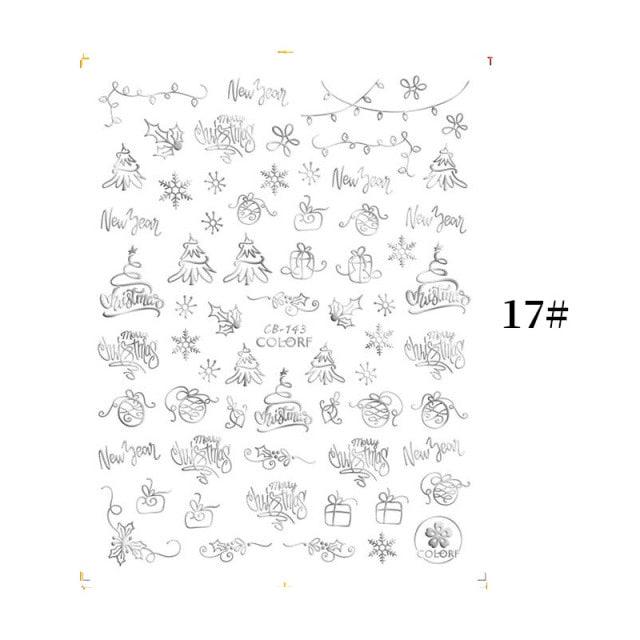 Sliver Bronzing Christmas Slider Nail Art 3D Decals Decoration Snowflake Nail Art Sticker Manicures Transfer Foil Xmas Gift  Nails Snowflake Nail Art Stickers Decals Christmas Nail 3D Self Adhesive Nail Stickers for Acrylic Nails Snowflake Stevvex