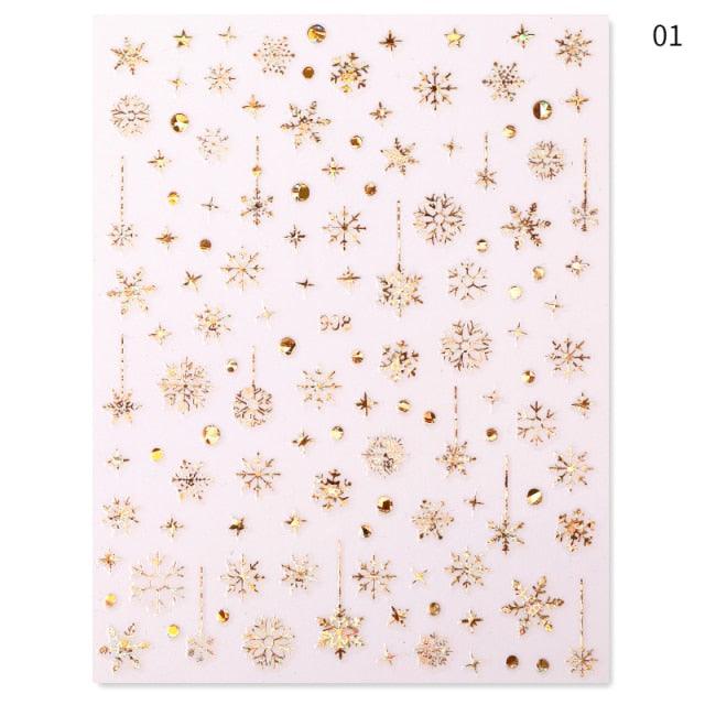 Sliver Bronzing Christmas Slider Nail Art 3D Decals Decoration Snowflake Nail Art Sticker Manicures Transfer Foil Xmas Gift  Nails Snowflake Nail Art Stickers Decals Christmas Nail 3D Self Adhesive Nail Stickers for Acrylic Nails Snowflake Stevvex