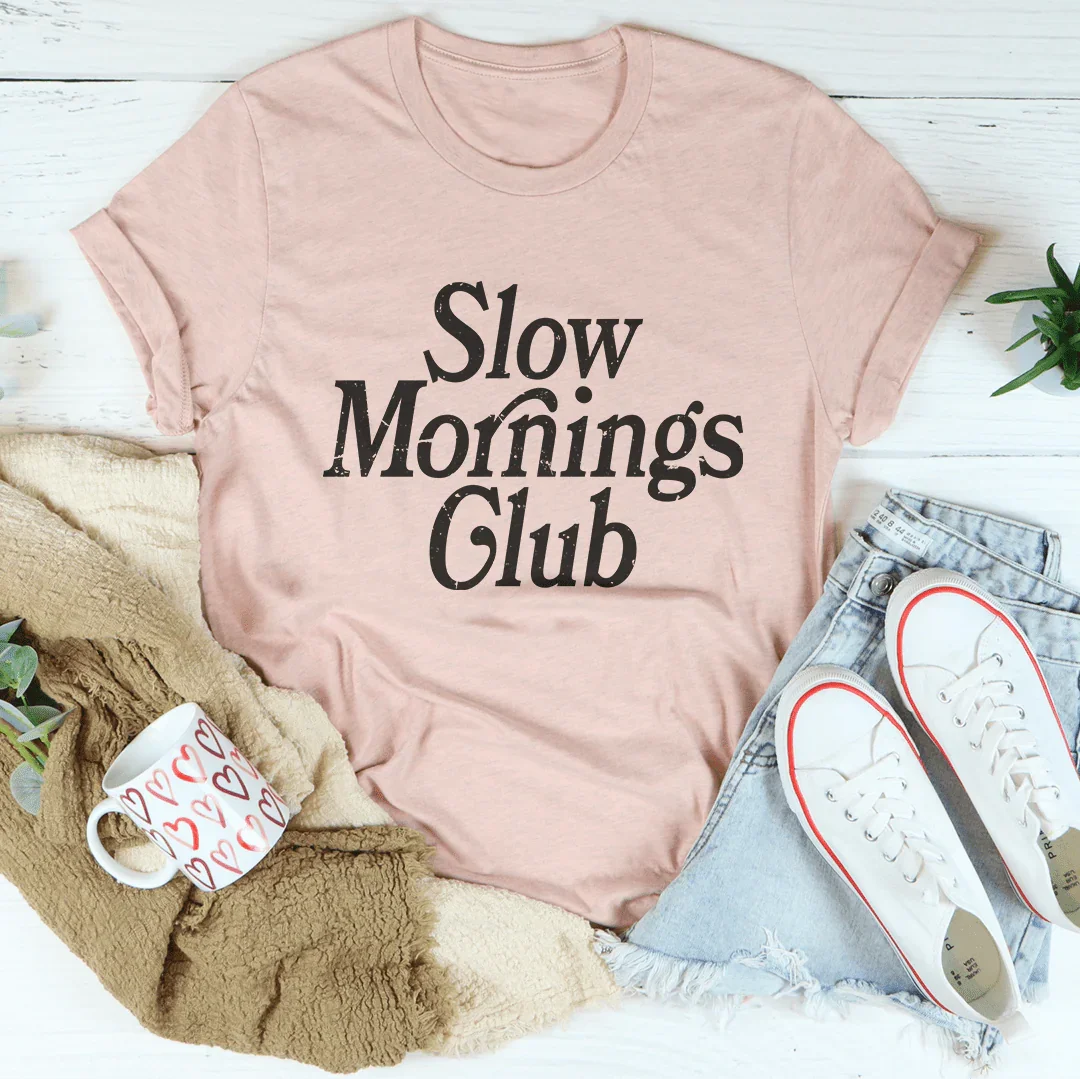 Slow Morning Club Tee Peachy Sunday