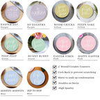 Easter Spring Ceramic Coasters 4in Set Cute Floral Bunny Drink Table Coasters