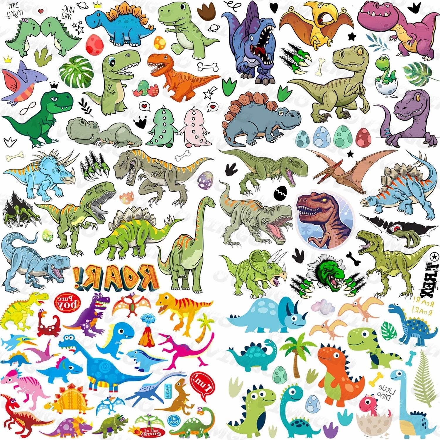 Small 3D Dinosaur Temporary Sticker Tattoos Colorful Tiny Tattoos For Party Children Stevvex