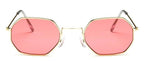 Small Frame Sunglasses For Women Small Square Polarized Sunglasses for Men and Women Polygon Mirrored Retro Shape Metal Design Sun Glasses for Men New Fashionable Ocean Lens Stevvex