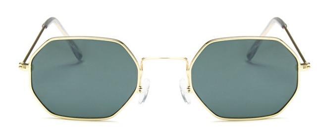 Small Frame Sunglasses For Women Small Square Polarized Sunglasses for Men and Women Polygon Mirrored Retro Shape Metal Design Sun Glasses for Men New Fashionable Ocean Lens Stevvex