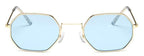Small Frame Sunglasses For Women Small Square Polarized Sunglasses for Men and Women Polygon Mirrored Retro Shape Metal Design Sun Glasses for Men New Fashionable Ocean Lens Stevvex