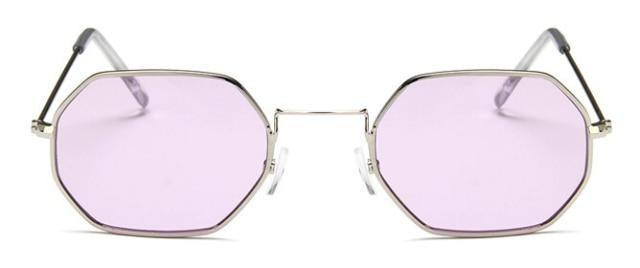 Small Frame Sunglasses For Women Small Square Polarized Sunglasses for Men and Women Polygon Mirrored Retro Shape Metal Design Sun Glasses for Men New Fashionable Ocean Lens Stevvex
