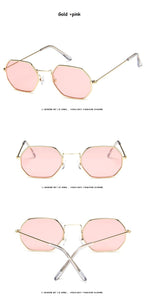 Small Frame Sunglasses For Women Small Square Polarized Sunglasses for Men and Women Polygon Mirrored Retro Shape Metal Design Sun Glasses for Men New Fashionable Ocean Lens Stevvex