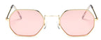 Small Frame Sunglasses For Women Small Square Polarized Sunglasses for Men and Women Polygon Mirrored Retro Shape Metal Design Sun Glasses for Men New Fashionable Ocean Lens Stevvex