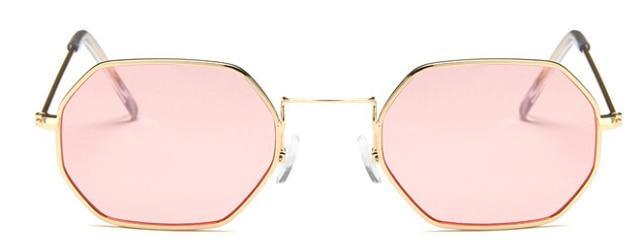 Small Frame Sunglasses For Women Small Square Polarized Sunglasses for Men and Women Polygon Mirrored Retro Shape Metal Design Sun Glasses for Men New Fashionable Ocean Lens Stevvex