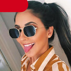 Small Frame Sunglasses For Women Small Square Polarized Sunglasses for Men and Women Polygon Mirrored Retro Shape Metal Design Sun Glasses for Men New Fashionable Ocean Lens Stevvex