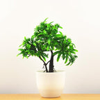 Small Green Artificial Pot Decor Bonsai Green Fake Flowers Potted Ornaments for Home Garden Decor Party Hotel Decor Stevvex