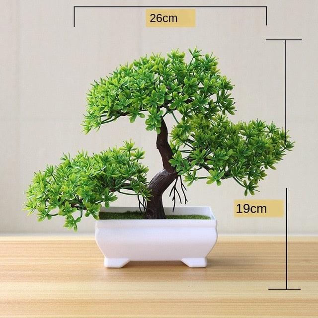 Small Green Artificial Pot Decor Bonsai Green Fake Flowers Potted Ornaments for Home Garden Decor Party Hotel Decor Stevvex