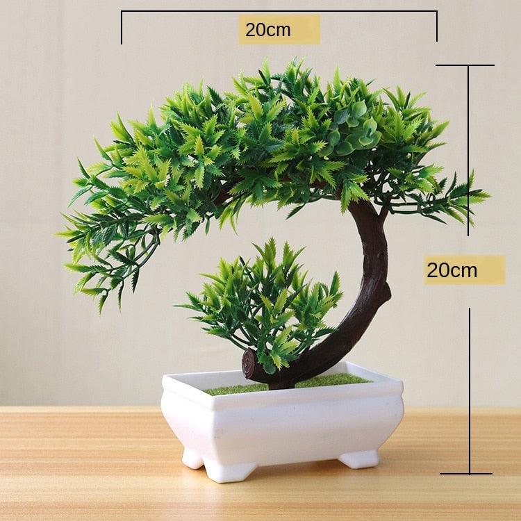 Small Green Artificial Pot Decor Bonsai Green Fake Flowers Potted Ornaments for Home Garden Decor Party Hotel Decor Stevvex