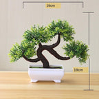 Small Green Artificial Pot Decor Bonsai Green Fake Flowers Potted Ornaments for Home Garden Decor Party Hotel Decor Stevvex