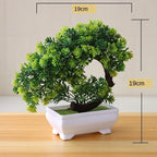 Small Green Artificial Pot Decor Bonsai Green Fake Flowers Potted Ornaments for Home Garden Decor Party Hotel Decor Stevvex