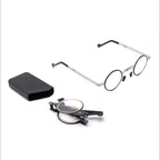 Small Metal Round Folding Reading Glasses Retro Circle Blue Light Computer Grade Glasses Narrow Eyeglasses Frame And Anti Glare Reading Glasses Foldable Computer Reading Glasses For Men  +3.5 Stevvex