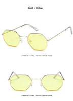 Small Polygon Women Men Sunglasses Delicate Metal Polygon Sunglasses For Women Classic Retro Small Size Frame Women Sunglasses Design Glasses for Men Stevvex
