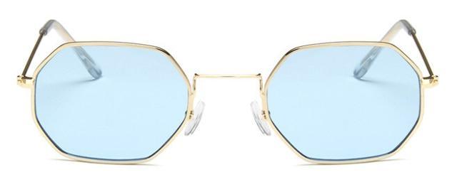 Small Polygon Women Men Sunglasses Delicate Metal Polygon Sunglasses For Women Classic Retro Small Size Frame Women Sunglasses Design Glasses for Men Stevvex