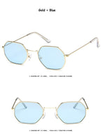 Small Polygon Women Men Sunglasses Delicate Metal Polygon Sunglasses For Women Classic Retro Small Size Frame Women Sunglasses Design Glasses for Men Stevvex