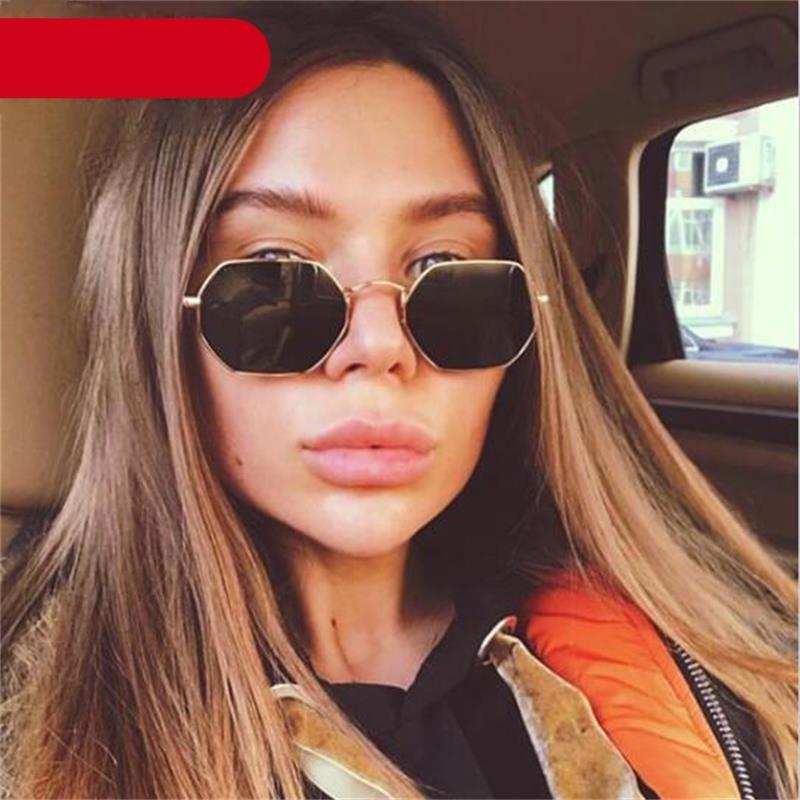 Small Polygon Women Men Sunglasses Delicate Metal Polygon Sunglasses For Women Classic Retro Small Size Frame Women Sunglasses Design Glasses for Men Stevvex