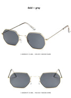 Small Polygon Women Men Sunglasses Delicate Metal Polygon Sunglasses For Women Classic Retro Small Size Frame Women Sunglasses Design Glasses for Men Stevvex