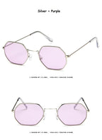 Small Polygon Women Men Sunglasses Delicate Metal Polygon Sunglasses For Women Classic Retro Small Size Frame Women Sunglasses Design Glasses for Men Stevvex