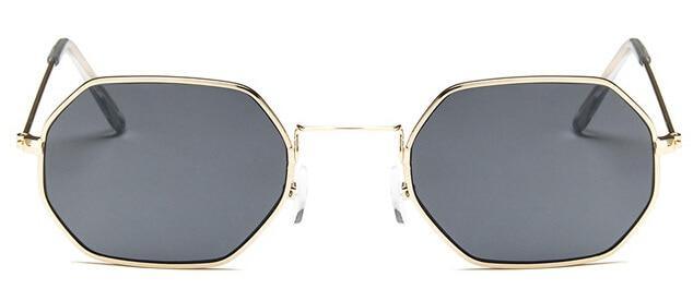 Small Polygon Women Men Sunglasses Delicate Metal Polygon Sunglasses For Women Classic Retro Small Size Frame Women Sunglasses Design Glasses for Men Stevvex