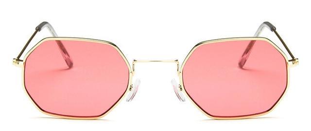 Small Polygon Women Men Sunglasses Delicate Metal Polygon Sunglasses For Women Classic Retro Small Size Frame Women Sunglasses Design Glasses for Men Stevvex
