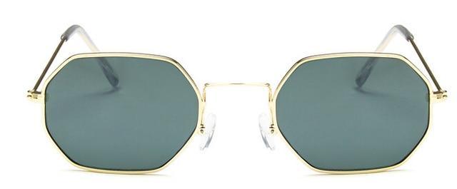 Small Polygon Women Men Sunglasses Delicate Metal Polygon Sunglasses For Women Classic Retro Small Size Frame Women Sunglasses Design Glasses for Men Stevvex