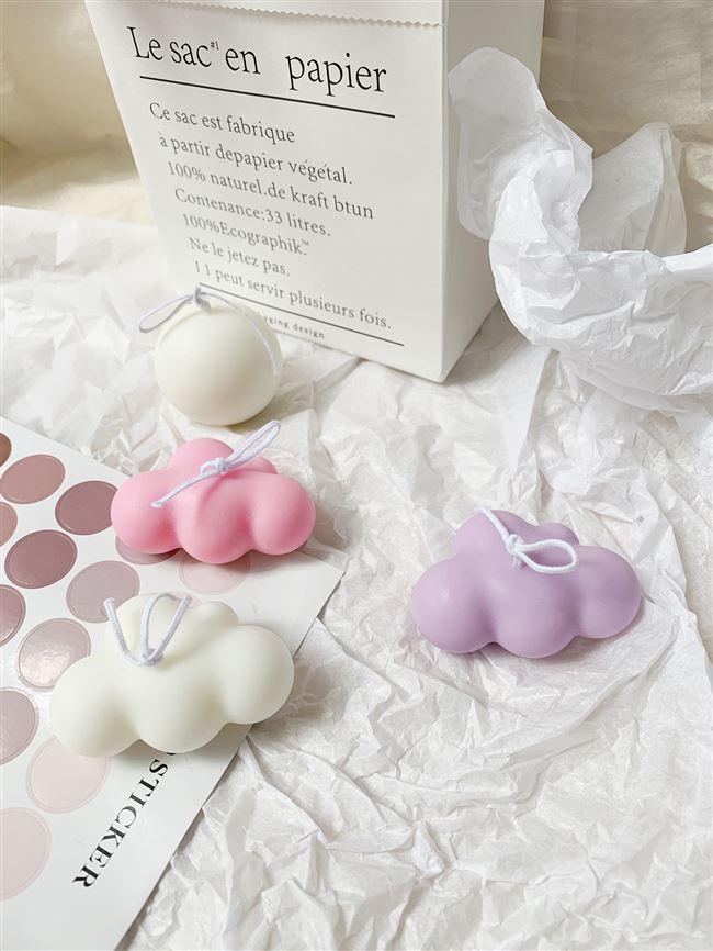 Small Scented Cloud Shape Birthday Candle Handmade Scented Candle Hand Poured Decorative Candle Aesthetic Candle Room Decor For Home Use Bedroom Romantic Soy Candle Home decoration Mother's Day Gifts Stevvex