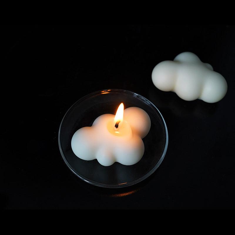 Small Scented Cloud Shape Birthday Candle Handmade Scented Candle Hand Poured Decorative Candle Aesthetic Candle Room Decor For Home Use Bedroom Romantic Soy Candle Home decoration Mother's Day Gifts Stevvex