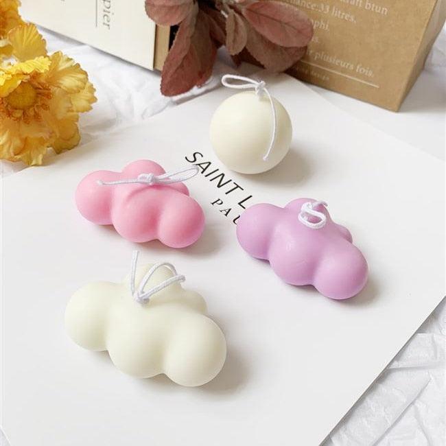 Small Scented Cloud Shape Birthday Candle Handmade Scented Candle Hand Poured Decorative Candle Aesthetic Candle Room Decor For Home Use Bedroom Romantic Soy Candle Home decoration Mother's Day Gifts Stevvex