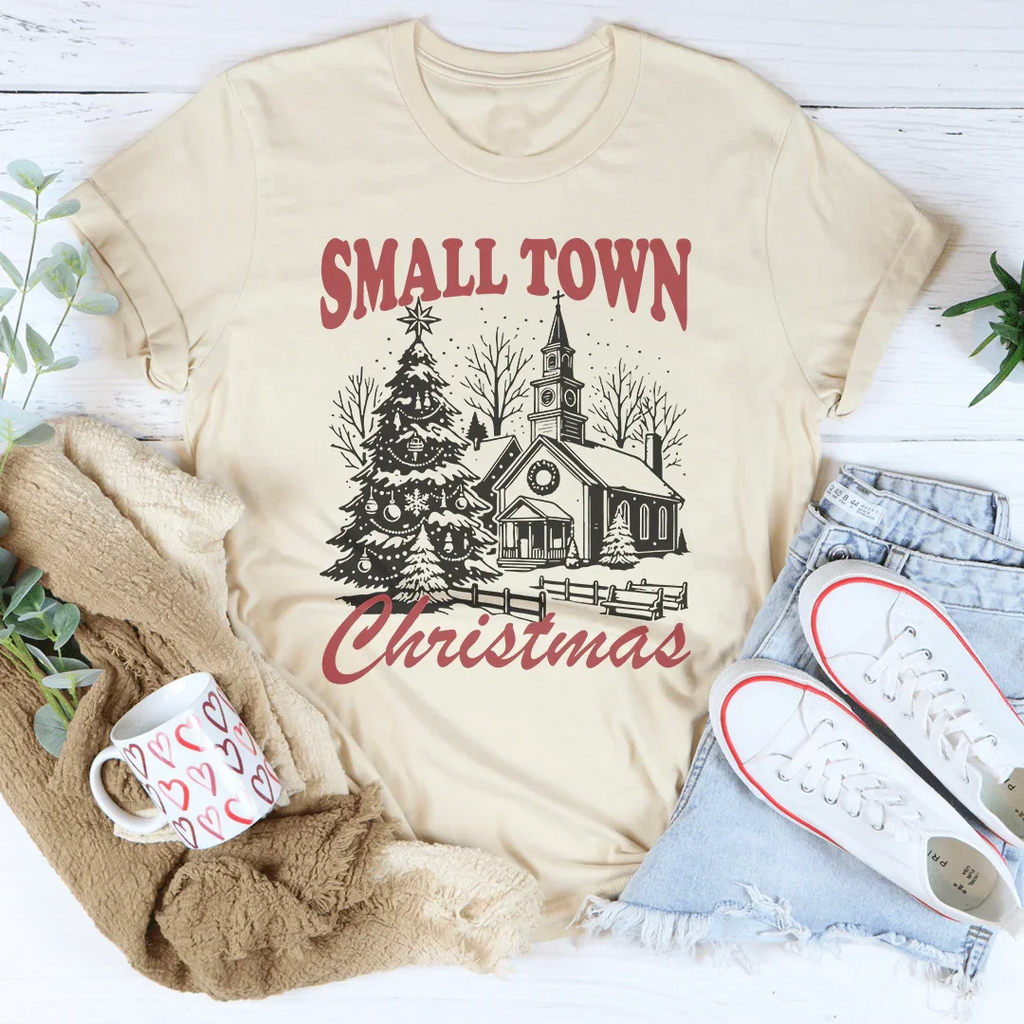 Small Town Christmas Tee Peachy Sunday