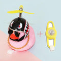 Small Yellow Bike Duck Bicycle Bell Luminous Airscrew Helmet Duck Ducky Bicycle Wind Motor Riding Cycling Lights Horn Rubber Duck Toy Car Ornaments Yellow Duck Car Dashboard Decorations Squeeze Duck Bicycle Horns With Propeller Helmet Stevvex