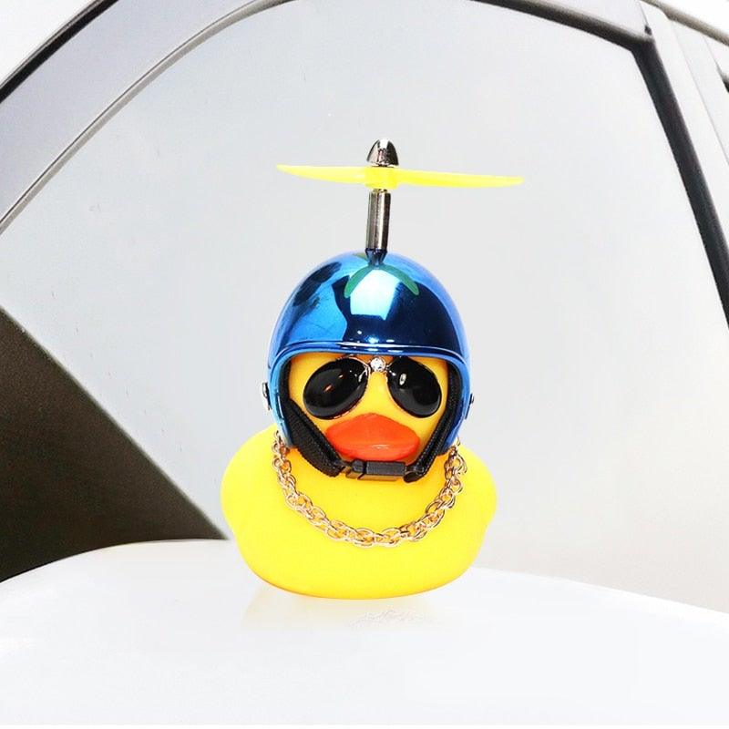 Small Yellow Bike Duck Bicycle Bell Luminous Airscrew Helmet Duck Ducky Bicycle Wind Motor Riding Cycling Lights Horn Rubber Duck Toy Car Ornaments Yellow Duck Car Dashboard Decorations Squeeze Duck Bicycle Horns With Propeller Helmet Stevvex