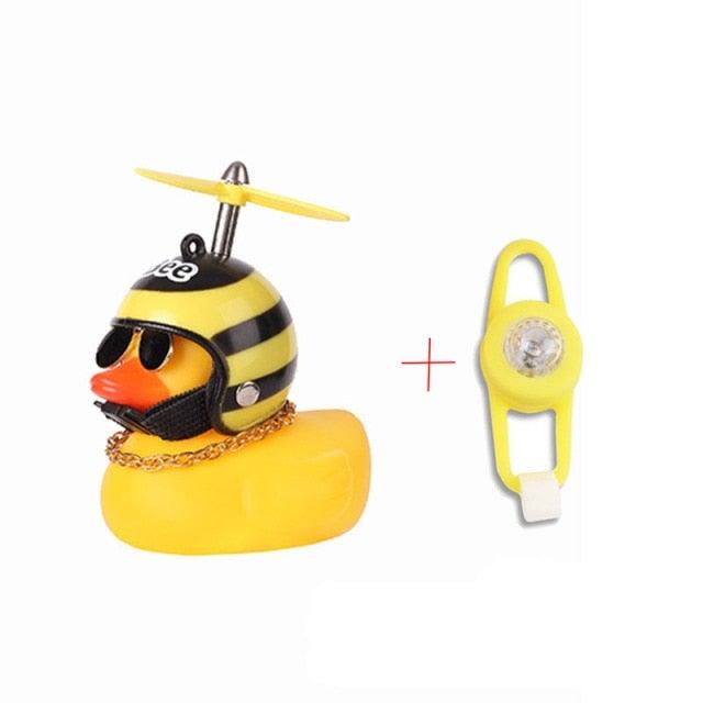 Small Yellow Bike Duck Bicycle Bell Luminous Airscrew Helmet Duck Ducky Bicycle Wind Motor Riding Cycling Lights Horn Rubber Duck Toy Car Ornaments Yellow Duck Car Dashboard Decorations Squeeze Duck Bicycle Horns With Propeller Helmet Stevvex